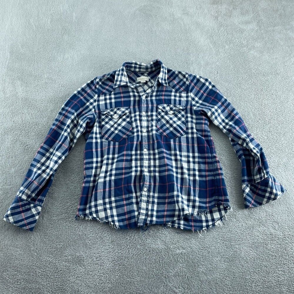Golden By TNA Blue & White Plaid Cotton Button-Up Shirt M 5278